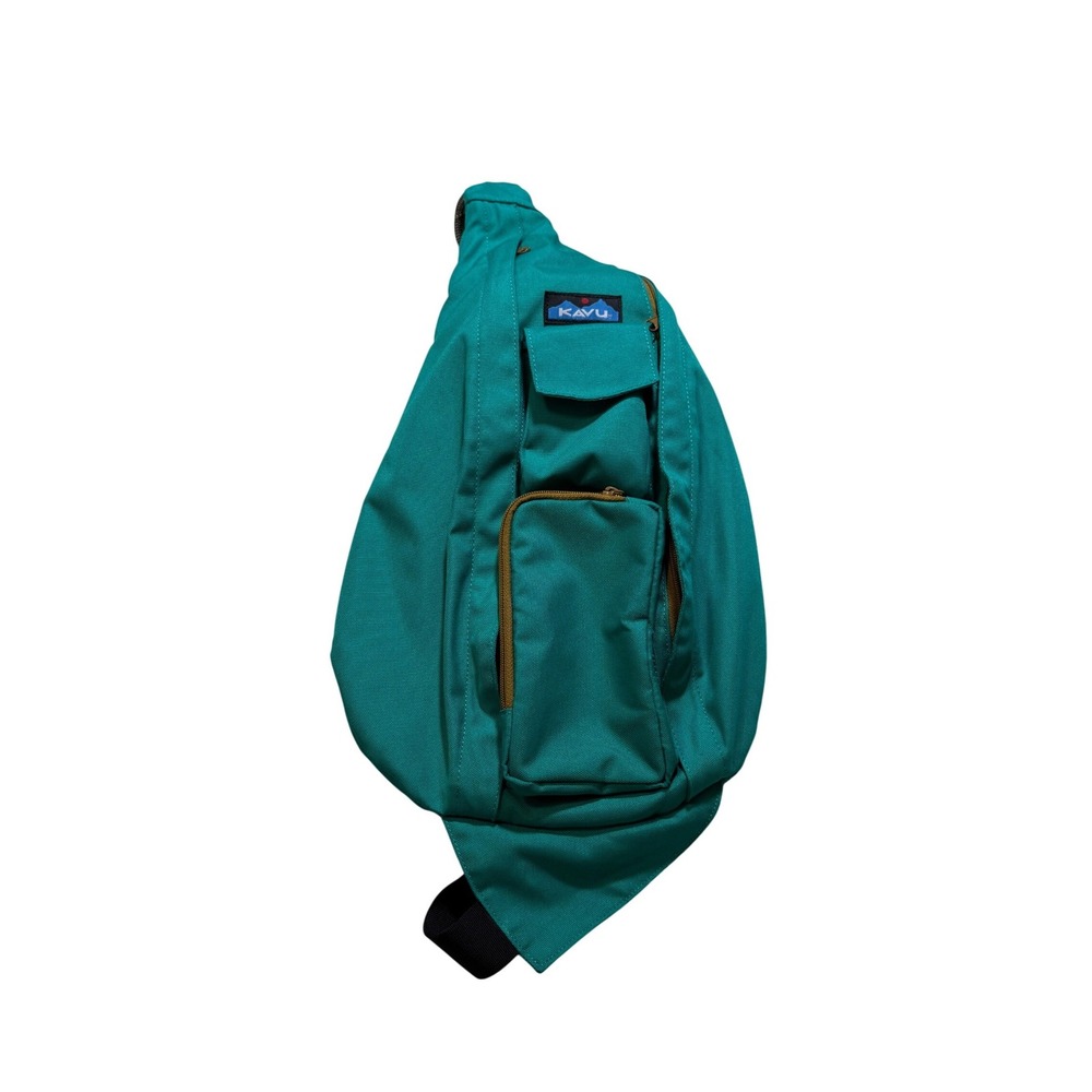 Kavu Rope Bag Teal Canvas Sling Crossbody Backpack Hiking Gorpcore Travel